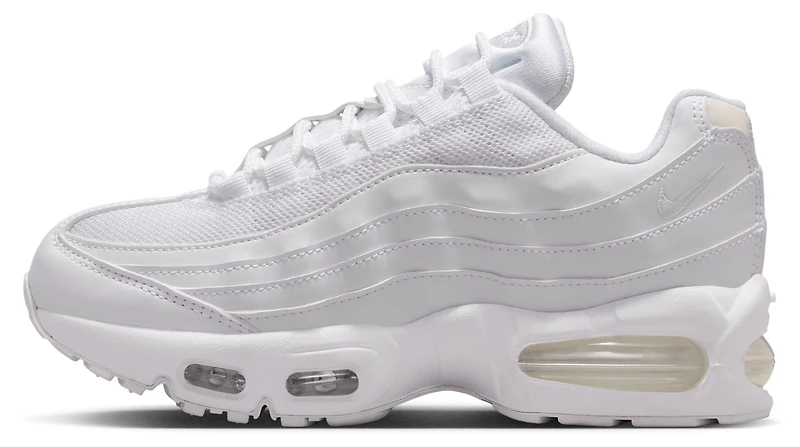 Nike Boys Air Max 95 BB Leather - Boys' Grade School Running Shoes White/White/White