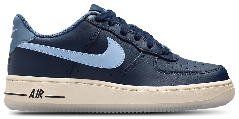 Nike Boys Air Force 1 - Boys' Grade School Basketball Shoes Navy/Light Blue/Soft Pearl