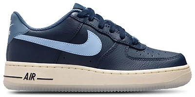 Nike Boys Air Force 1 - Boys' Grade School Basketball Shoes Navy/Light Blue/Soft Pearl
