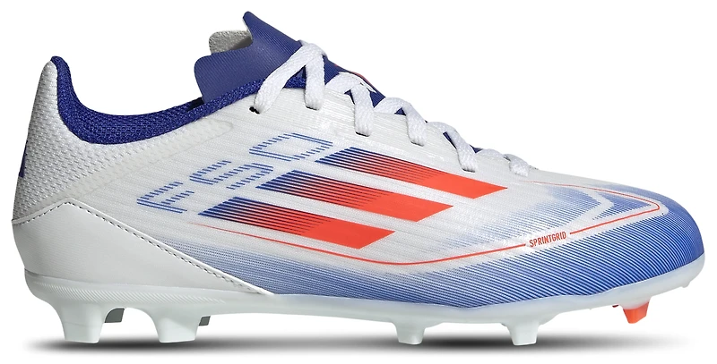 adidas Boys F50 League FG - Boys' Grade School Soccer Shoes White/Solar Red/Lucid Blue