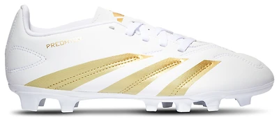 adidas Boys adidas Predator Club L FXG Jr - Boys' Grade School Soccer Shoes White/Gold Size 05.0