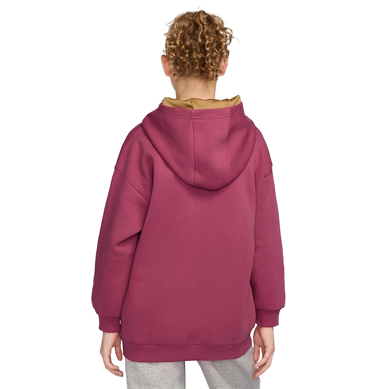 Nike NSW Shine Satin OS Club Fleece Hoodie - Girls' Grade School