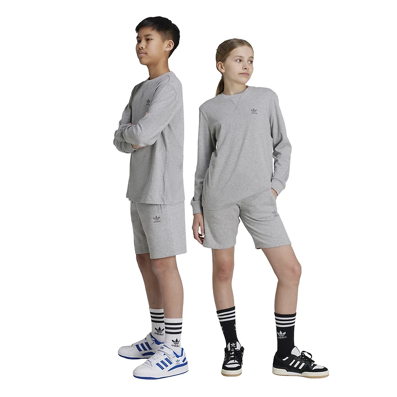 adidas Boys Originals Fleece Shorts - Boys' Grade School Medium Grey Heather