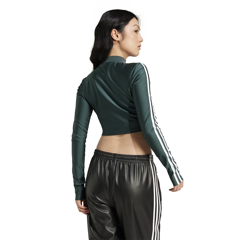 adidas Originals 3-Stripe Long Sleeve Cropped Top - Women's