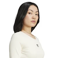 adidas Originals 3-Stripe Long Sleeve Cropped Top - Women's