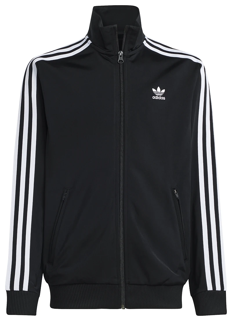 adidas Boys Firebird Track Top - Boys' Grade School Black/White