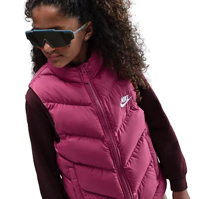 Nike Boys NSW Therma-FIT Puffer Vest - Boys' Grade School Sweet Beet/White