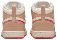 Jordan Girls AJ 1 MID SE FEM - Girls' Preschool Shoes Desert/Fusion Red/Pale Ivory