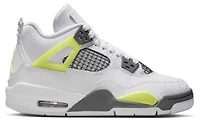 Jordan Boys Air 4 Retro - Boys' Grade School Shoes White/Yellow