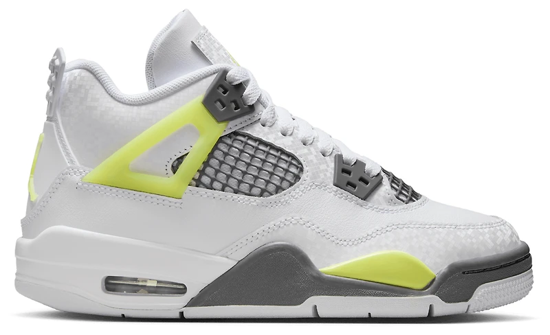 Jordan Boys Air 4 Retro - Boys' Grade School Shoes White/Yellow