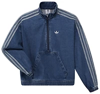 adidas Originals Denim Half Zip - Girls' Grade School