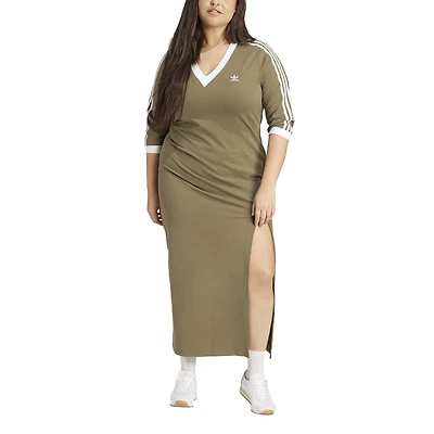 adidas Originals 3-Stripes V-Neck Maxi Dress (PS) - Women's
