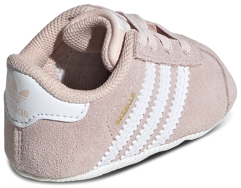 adidas Girls Originals Gazelle Crib - Girls' Toddler Shoes Icey Pink/White/White
