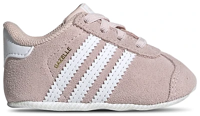 adidas Girls Originals Gazelle Crib - Girls' Toddler Shoes Icey Pink/White/White