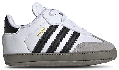 adidas Boys adidas Originals Samba Crib - Boys' Infant Shoes White/Black/Clear Granite Size 05.0