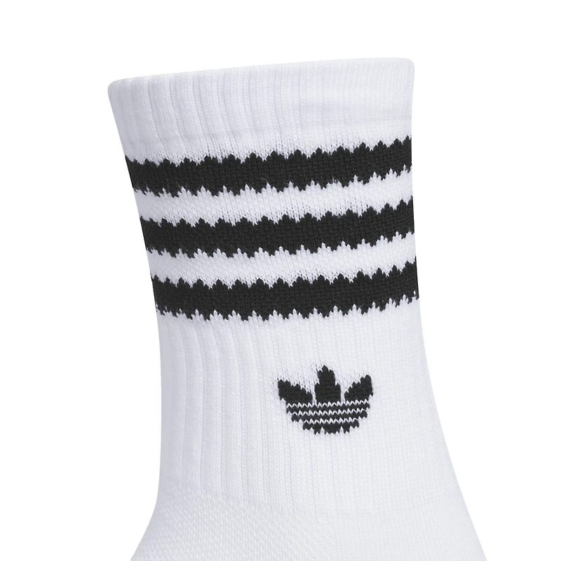 adidas Boys adidas Originals Remix 4.0 Crew Socks 6 Pack - Boys' Grade School White/Grey Heather/Black Size L