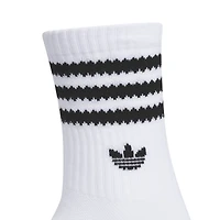 adidas Boys adidas Originals Remix 4.0 Crew Socks 6 Pack - Boys' Grade School White/Grey Heather/Black Size L