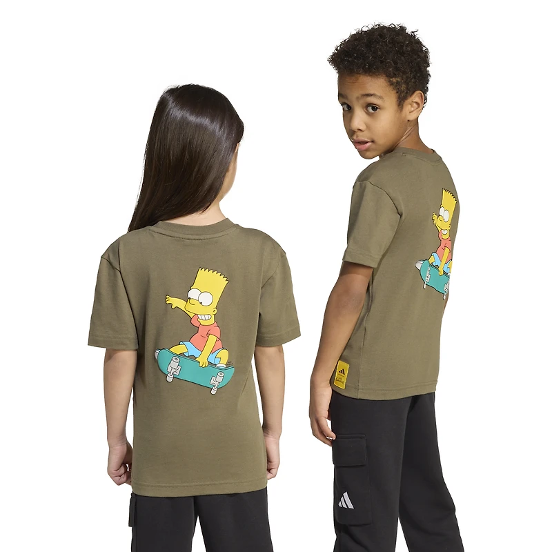 adidas Boys x The Simpsons T-Shirt - Boys' Preschool Olive Strata