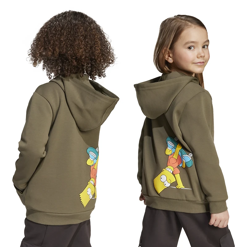 adidas Boys adidas x The Simpsons Hooded Track Top - Boys' Preschool Olive Strata Size XS