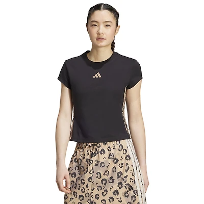 adidas 3-Stripes Animal Printed T-Shirt - Women's