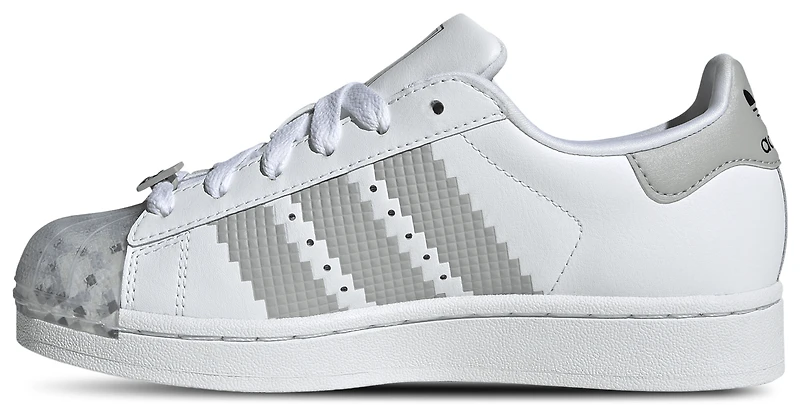 adidas Boys Originals Superstar Mine Craft - Boys' Grade School Running Shoes White/Grey