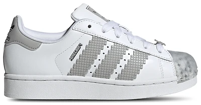 adidas Boys Originals Superstar Mine Craft - Boys' Grade School Running Shoes White/Grey