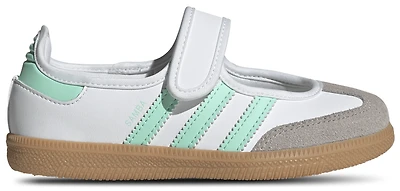 adidas Girls Originals Samba Jane - Girls' Preschool Shoes Ftwr White/Easy Green