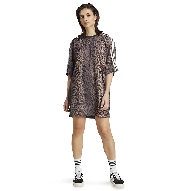 adidas originals t shirt dress adidas Originals 3 Stripes Slim Short Sleeve Midi Dress Blue L Woman