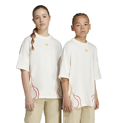 adidas Boys Originals Flames Lifestyle T-Shirt - Boys' Grade School Off White
