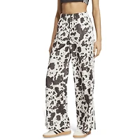 adidas Cow Print Wide Leg Satin Pants - Women's