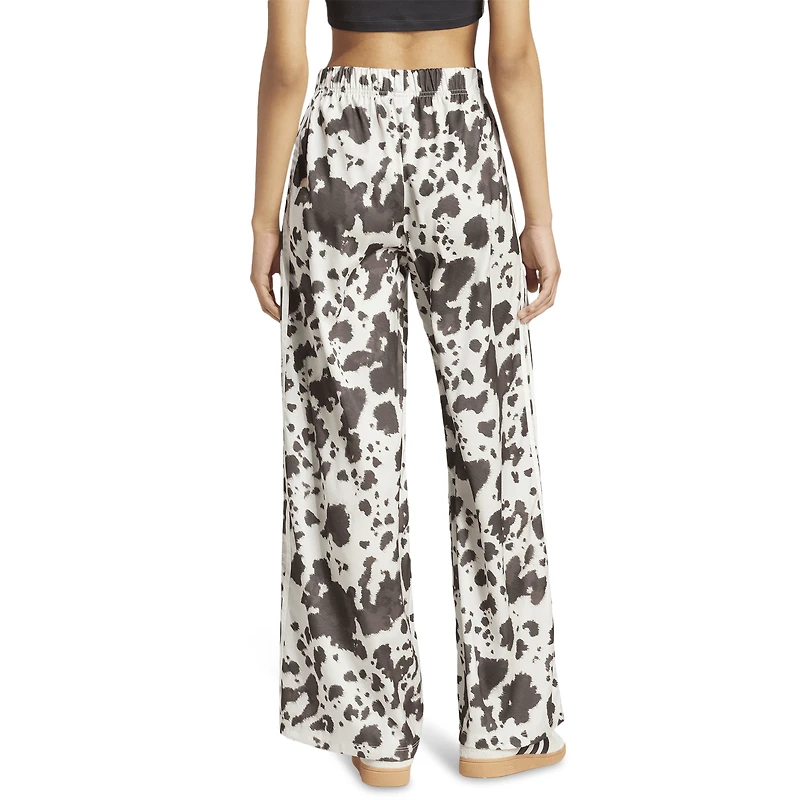 adidas Cow Print Wide Leg Satin Pants - Women's