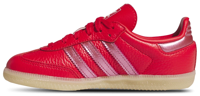adidas Girls Samba - Girls' Preschool Shoes White/Metallic Red/Gum