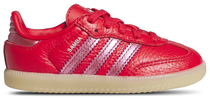 adidas Girls adidas Samba - Girls' Toddler Soccer Shoes White/Metallic Red/Gum Size 08.0