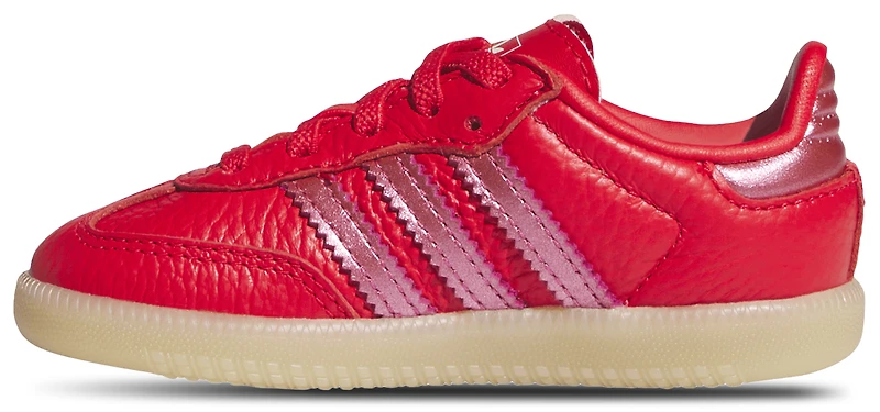 adidas Girls adidas Samba - Girls' Toddler Soccer Shoes White/Metallic Red/Gum Size 08.0