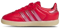 adidas Girls adidas Samba - Girls' Toddler Soccer Shoes White/Metallic Red/Gum Size 08.0