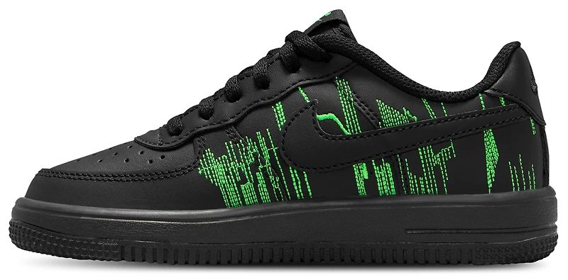 Nike Boys Air Force 1 - Boys' Preschool Basketball Shoes Black/Green Strike/Vivid Purple