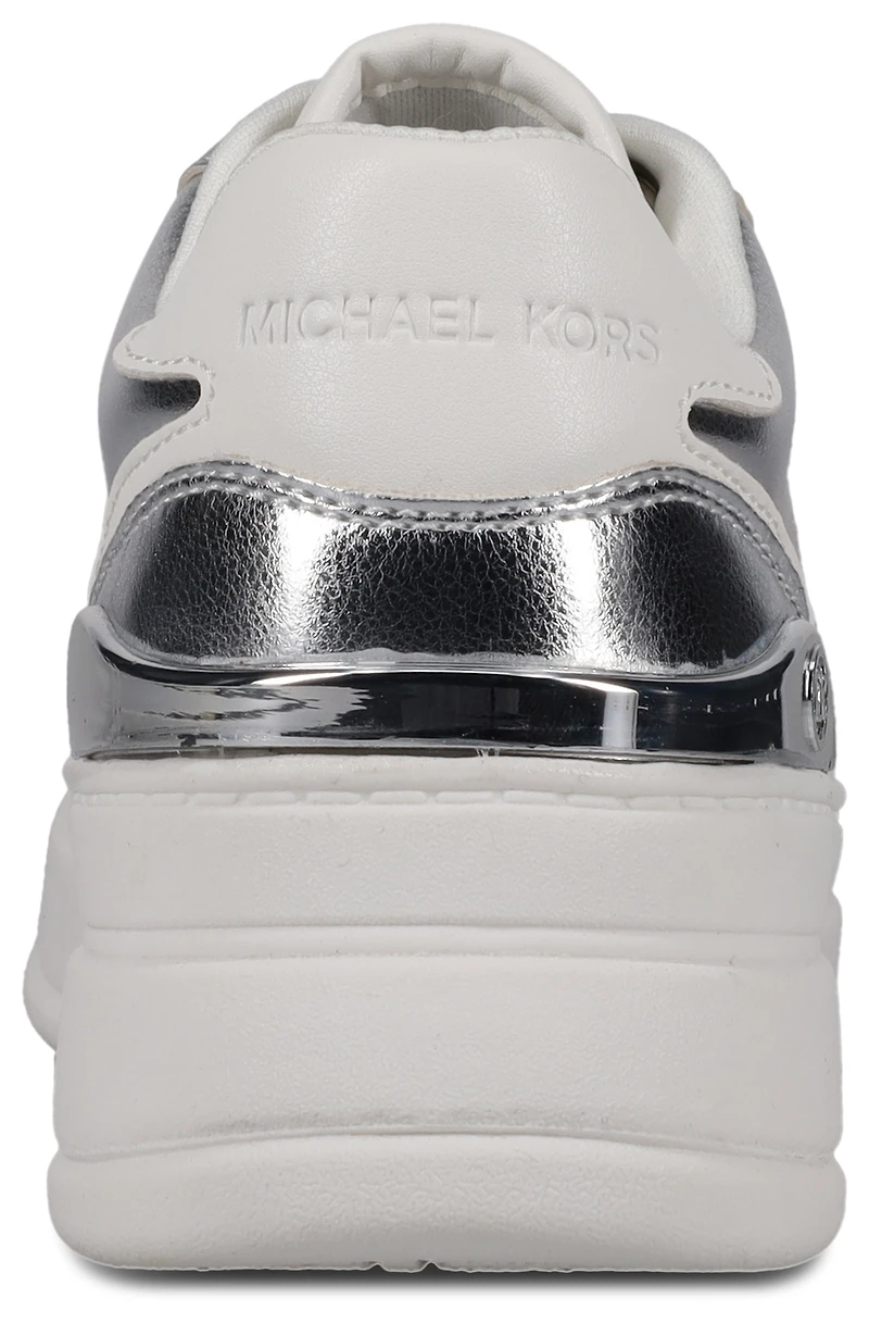Michael Kors Girls Michael Kors Hayes - Girls' Grade School Shoes Silver Tumbled Metal/White Nappa Size 03.0