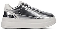 Michael Kors Girls Michael Kors Hayes - Girls' Grade School Shoes Silver Tumbled Metal/White Nappa Size 03.0