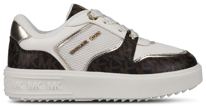 Michael Kors Girls Michael Kors Emmet Rumi - Girls' Preschool Shoes Brown Monogram/White Size 13.0