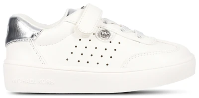 Michael Kors Girls Michael Kors Jem Scotty - Girls' Toddler Shoes White Nappa/Silver Metallic Size 05.0