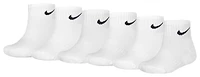 Nike Boys Nike Quarter Socks 6 Pack GSB - Boys' Grade School White/Black Size XS