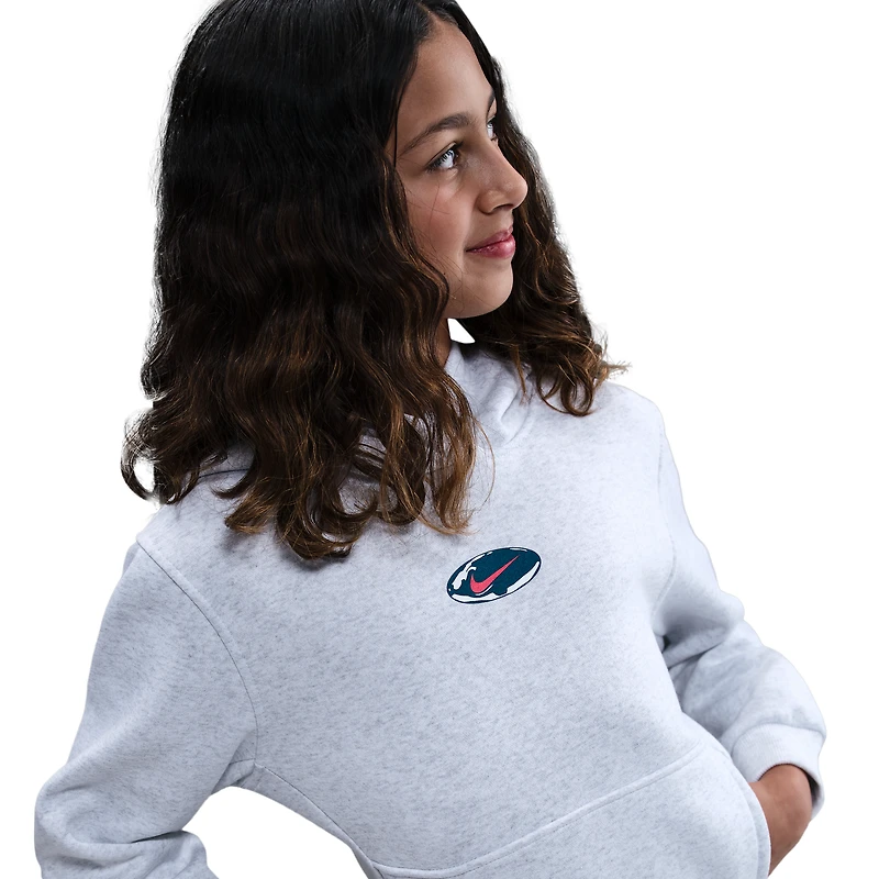 Nike Boys Nike Club Fleece Hoodie - Boys' Grade School Bright Crimson/Birch Heather Size L