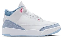 Jordan Girls Retro 3 - Girls' Preschool Shoes White/Pink Glow/Cobalt Bliss