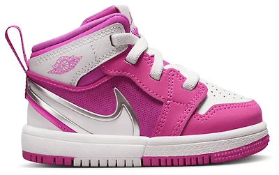 Jordan Girls Jordan AJ 1 Easyon Mid - Girls' Toddler Shoes Pink/White Size 04.0