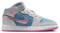 Jordan Girls Air 1 Mid - Girls' Grade School Shoes Cobalt Bliss/Pink Glow/White