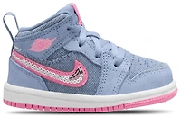 Jordan Girls AJ1 Mid SE - Girls' Toddler Shoes Pink Glow/Cobalt Bliss/White