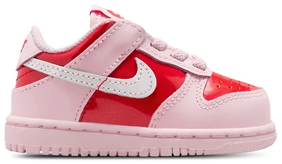 Nike Girls Dunk Low Valentines Day - Girls' Toddler Basketball Shoes Pink Foam/Summit White/Red