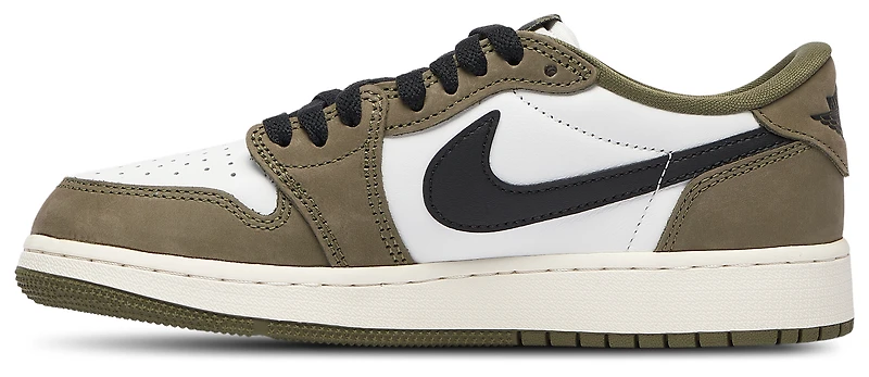 Jordan Boys AJ 1 Retro Low OG - Boys' Grade School Shoes White/Olive/Black