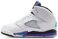 Jordan Boys Retro 5 OG - Boys' Preschool Shoes White/New Emerald/Grape