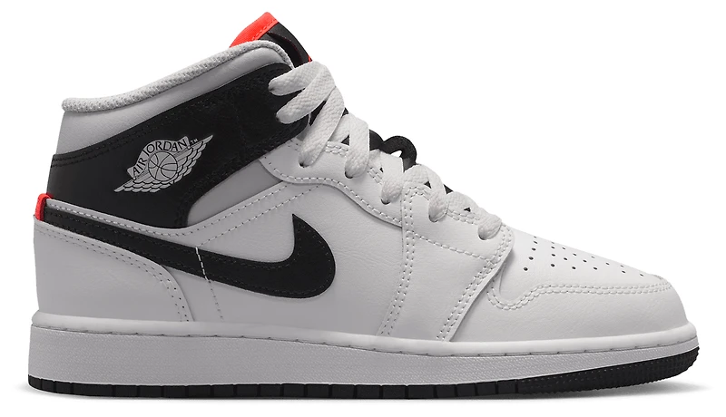 Jordan Boys AJ 1 Mid - Boys' Grade School Shoes Summit White/Black/Infrared
